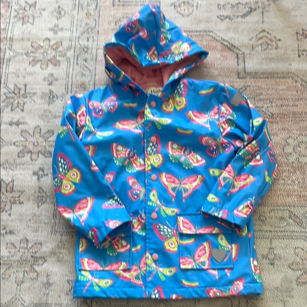 Hatley Colorful Butterfly Raincoat in blue